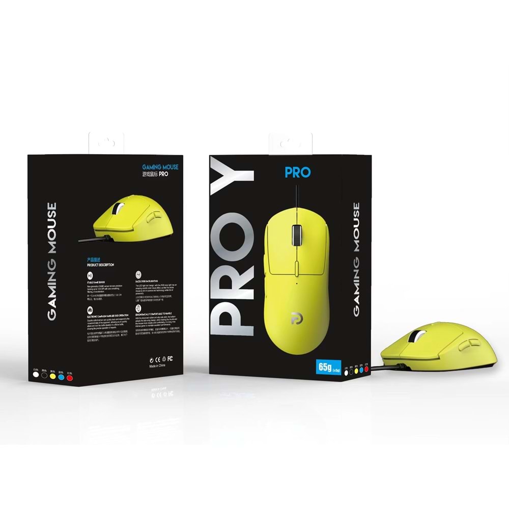 TRİO G100Y Yeşil PRO Y Series Mouse – Renkli Tasarım, Sessiz, USB Kablolu Mouse